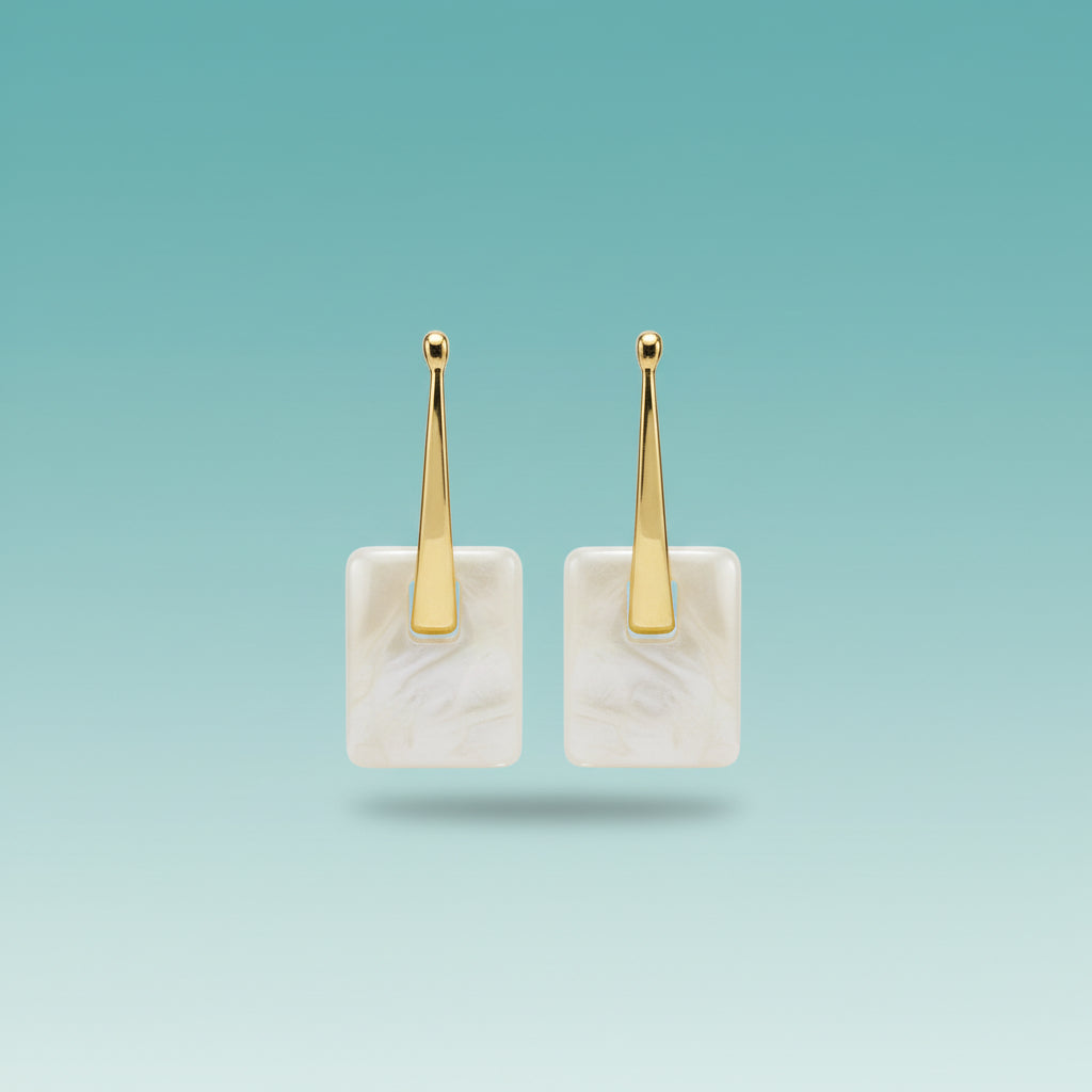 Mother of Pearl Rectangle Earrings by Gifthubmart
