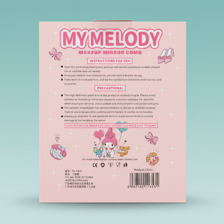 MY Melody Makeup Mirror Comb by Gift Hub Mart