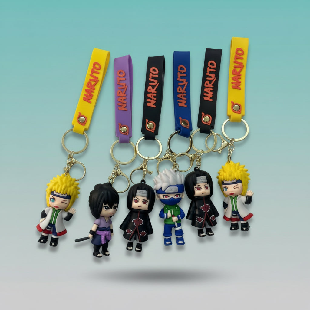 Naruto 3D Character Rubber Keychain with Wristband by Gifthubmart