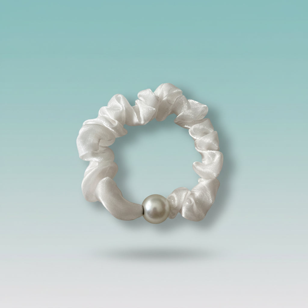 Organza Scrunchies with Pearl Set Of 2 by Gift Hub Mart
