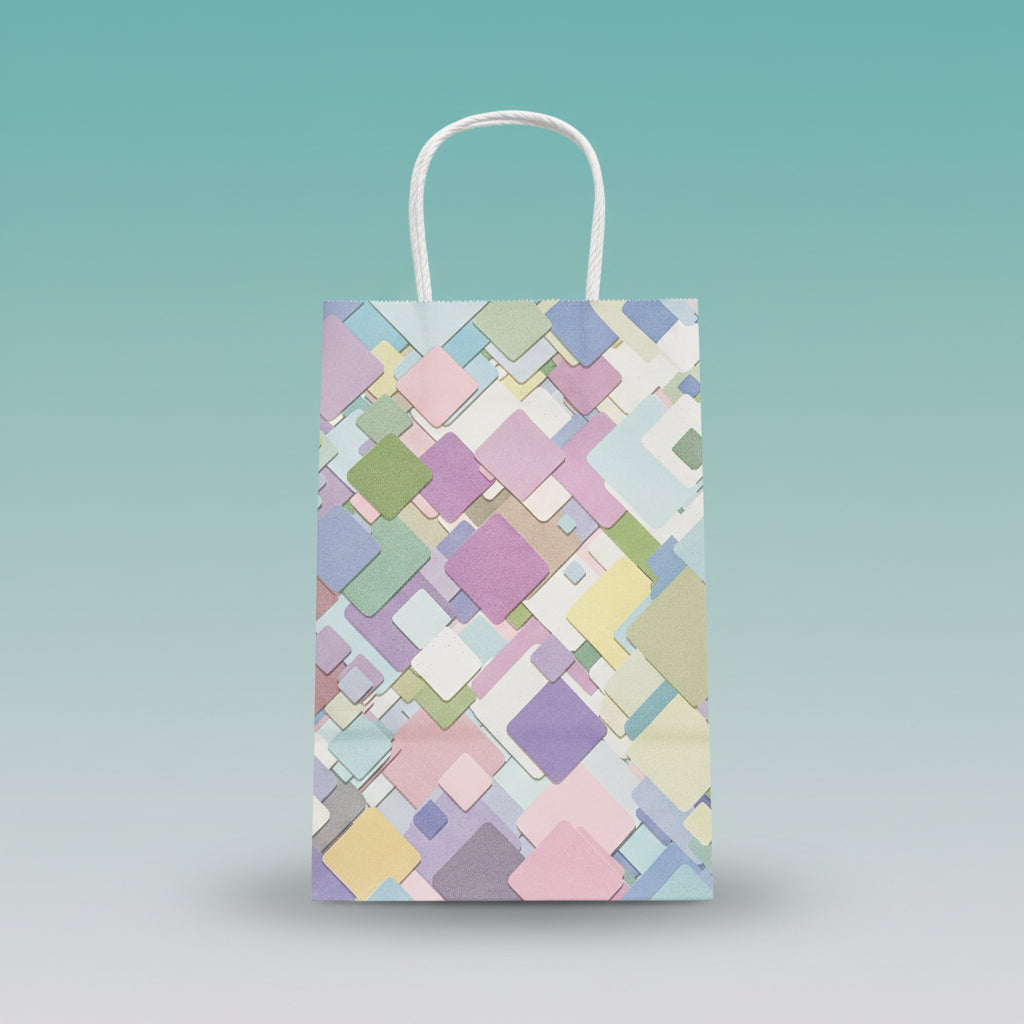 Paper Bag- Geometric Design Multicolour 7x10 inch
