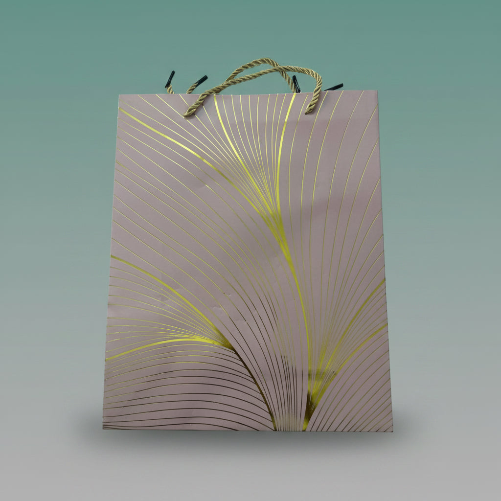 Paper Bag Pink With Golden Lines by Gifthubmart
