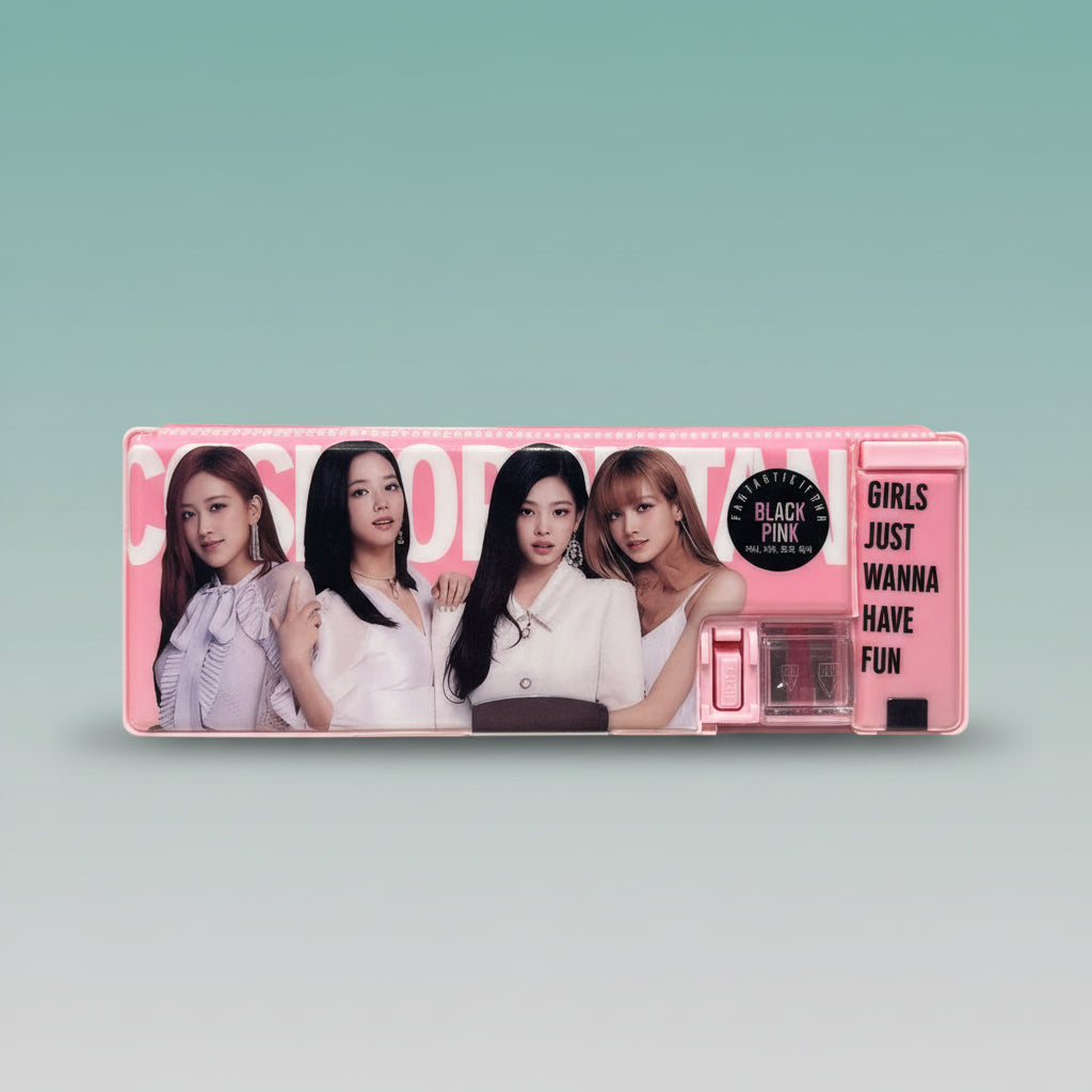 Pencil Box Magnetic- Black Pink by Gift Hub Mart