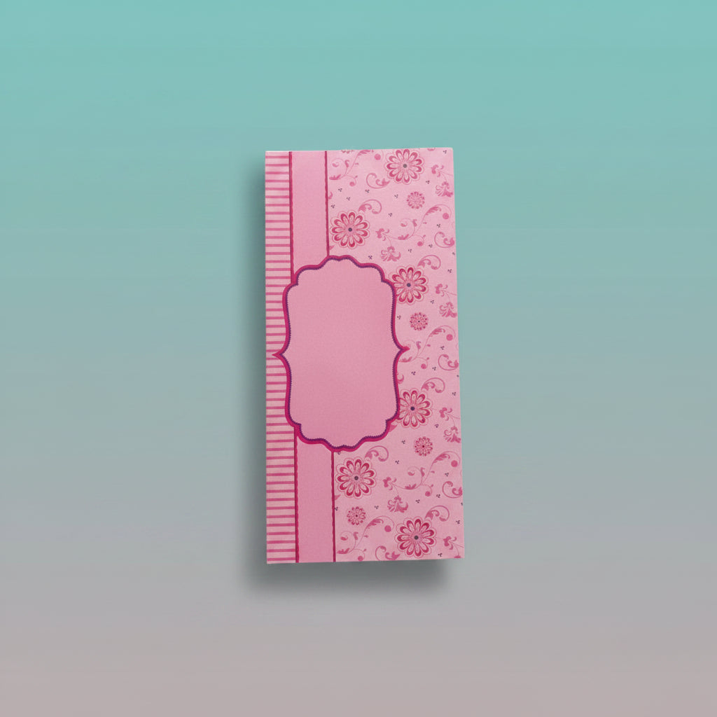 Pink Floral Pattern Money Envelope with Name Tag by Gift Hub Mart
