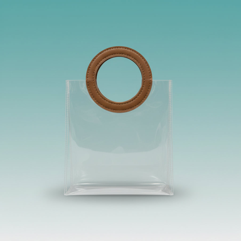 PVC Bag With Brown Handle 15x16.5 Cms by Gift Hub Mart