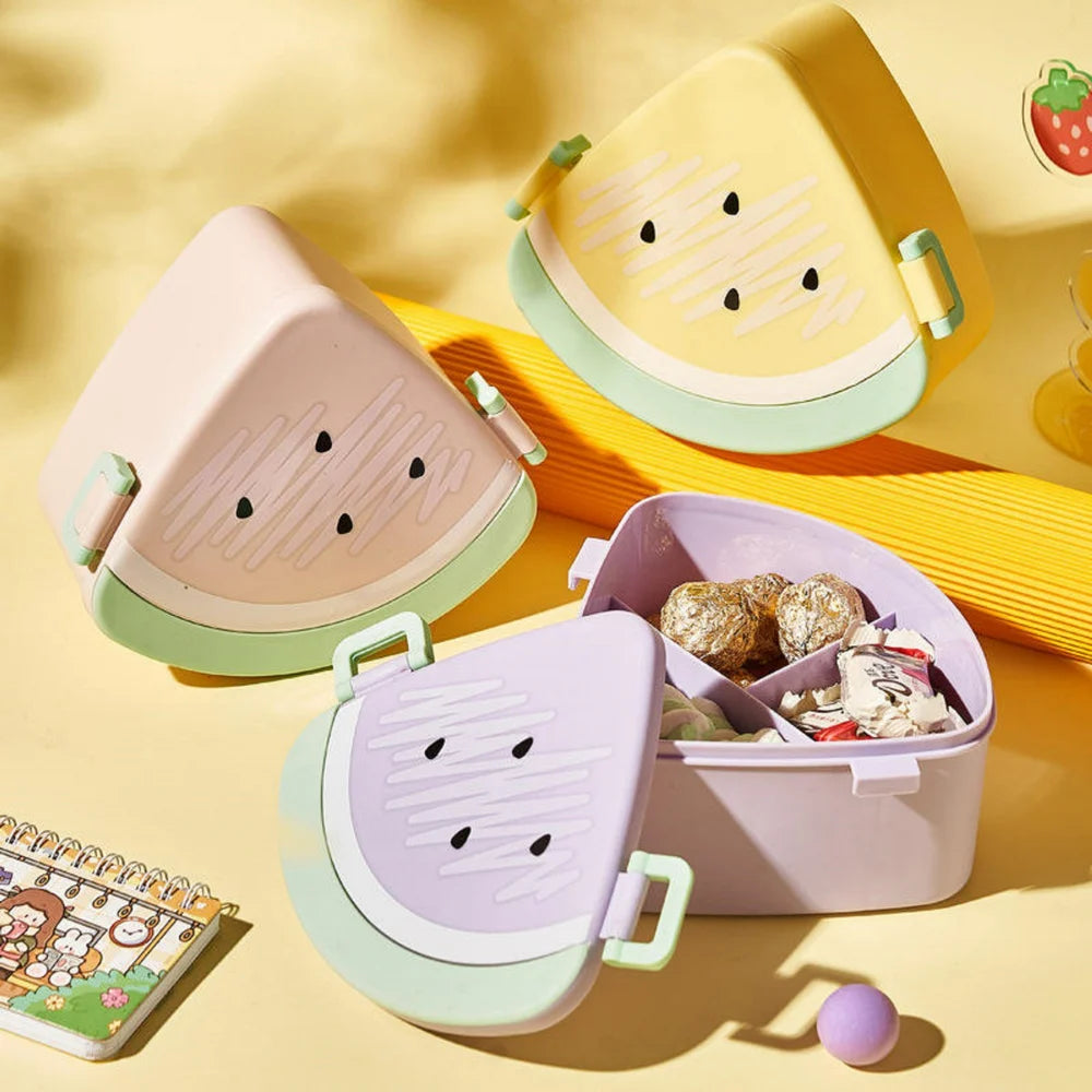 Fancy Watermelon Shaped Lunch Box with Cutlery 1000ML 3Compartment Box