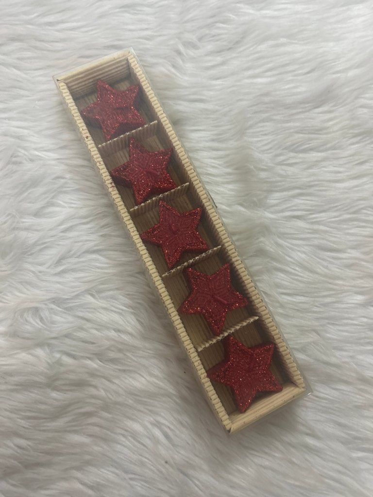 Red Star Candle Set of 5 by Gift Hub Mart