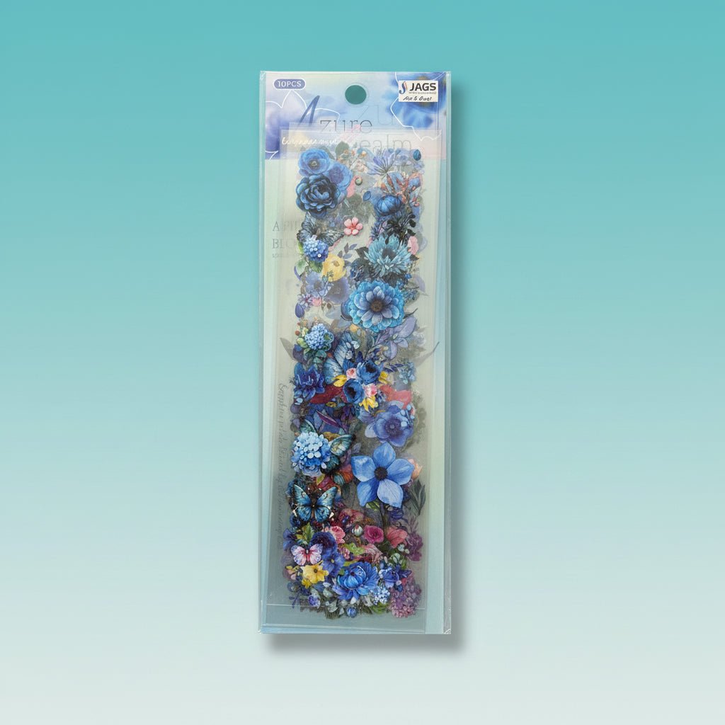 Gift Hub Mart Sticker Cum Tattoo - Flowers blue floral sticker sheet