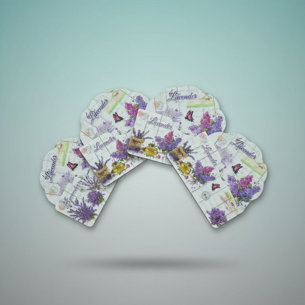 Tea Coaster Printed Flower Mix Design 6Pcs Set Jags by Gifthubmart