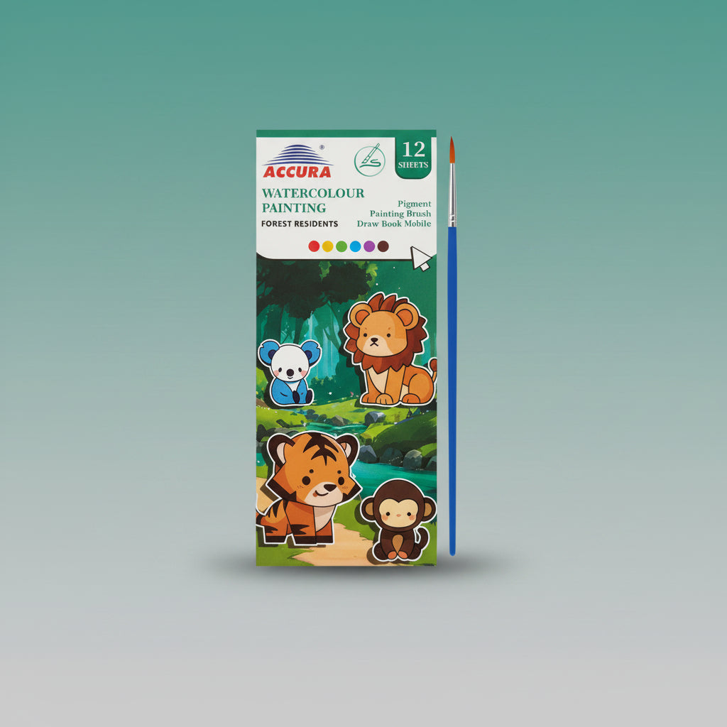 Watercolour Painting Book Set- Forest Residents by Gift Hub Mart