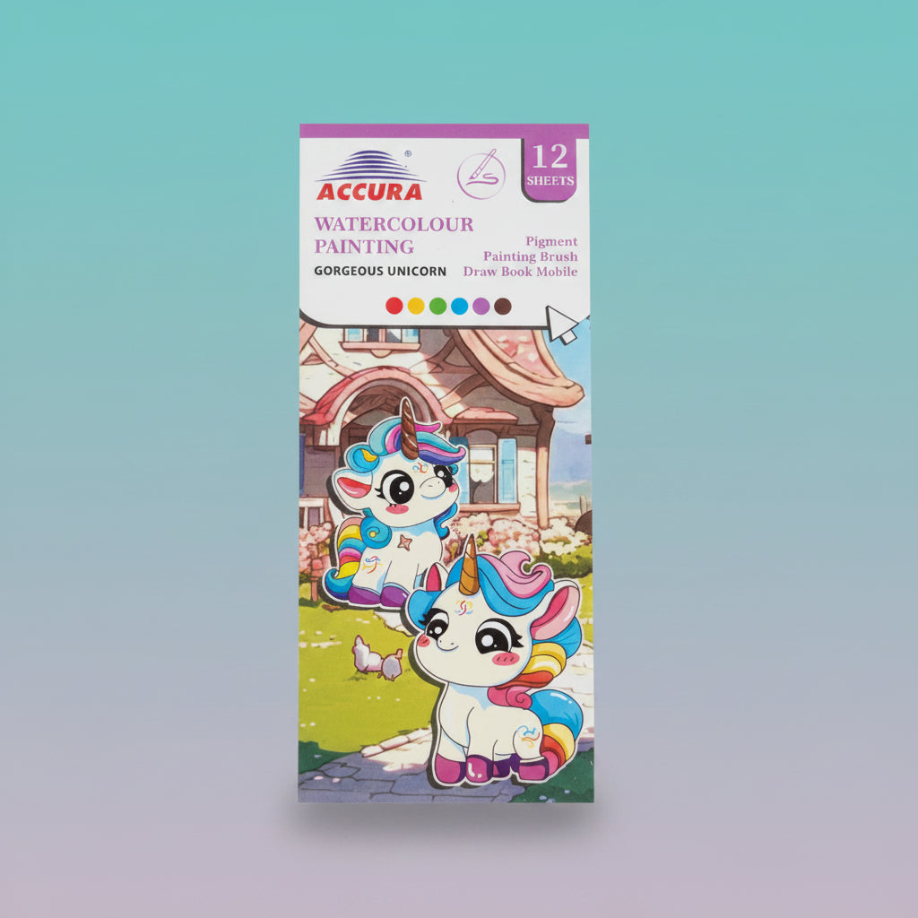 Watercolour Painting Book Set- Unicorn by Gift Hub Mart
