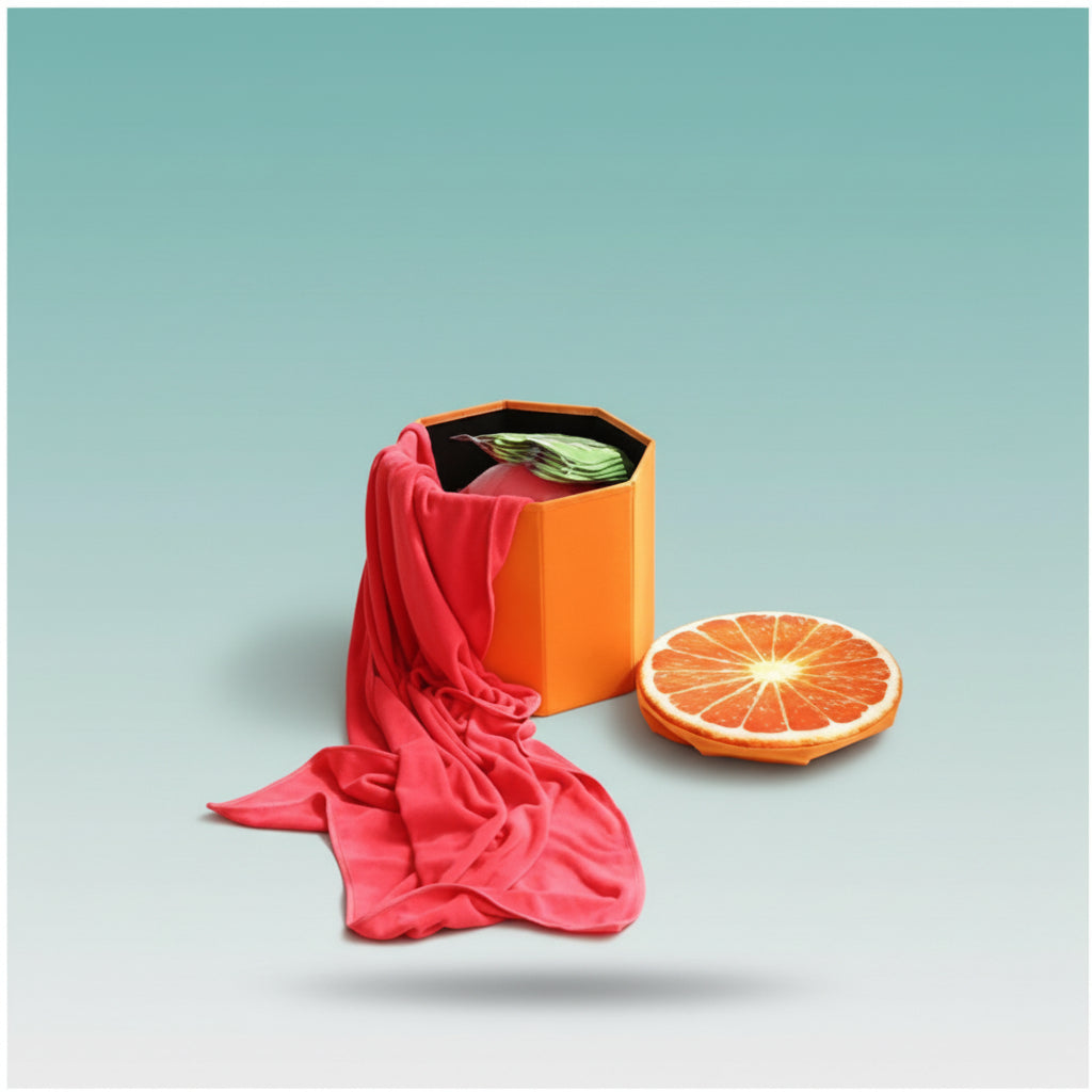 Foldable Storage Seating Pouffe Kiwi by Gifthubmart