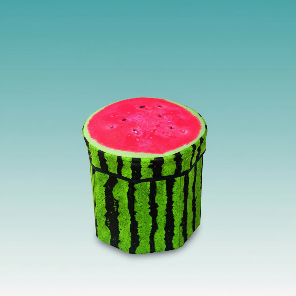 Foldable Storage Seating Pouffe Watermelon by Gifthubmart