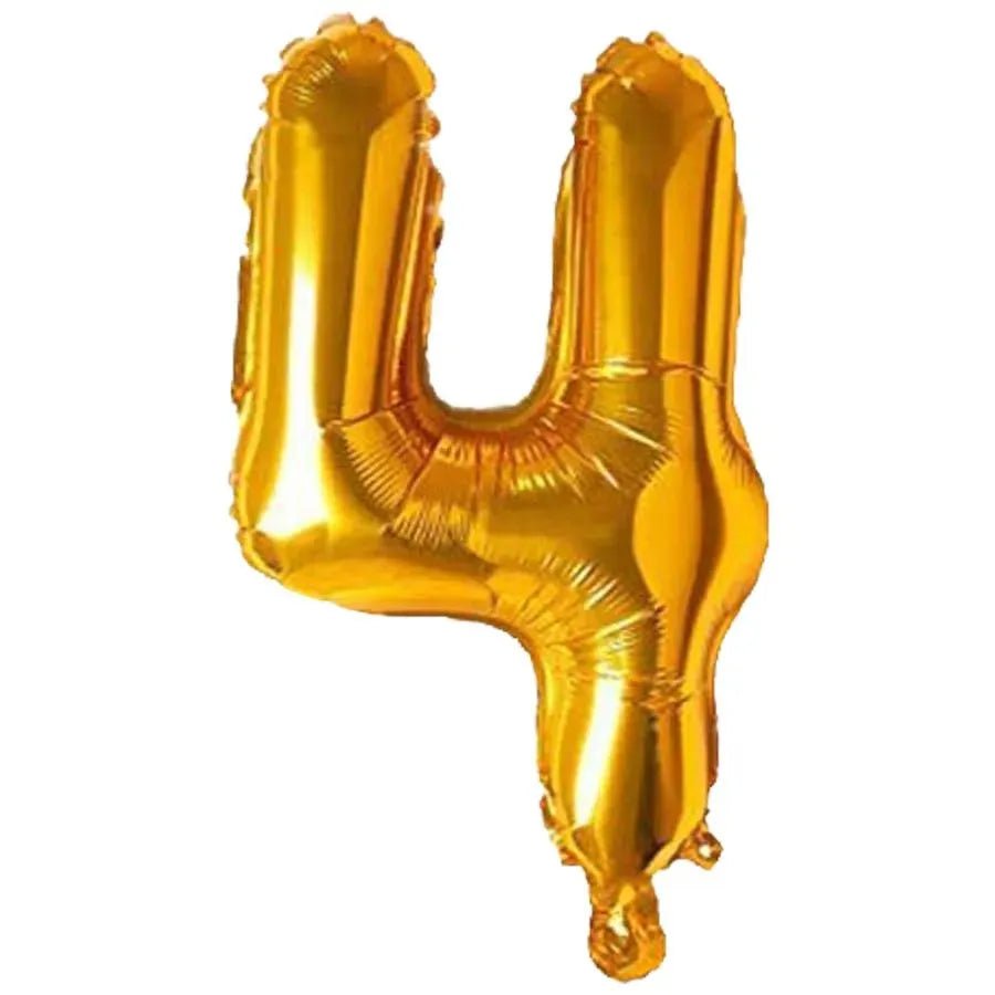 Golden Foil Balloon Number 4 by Gifthubmart