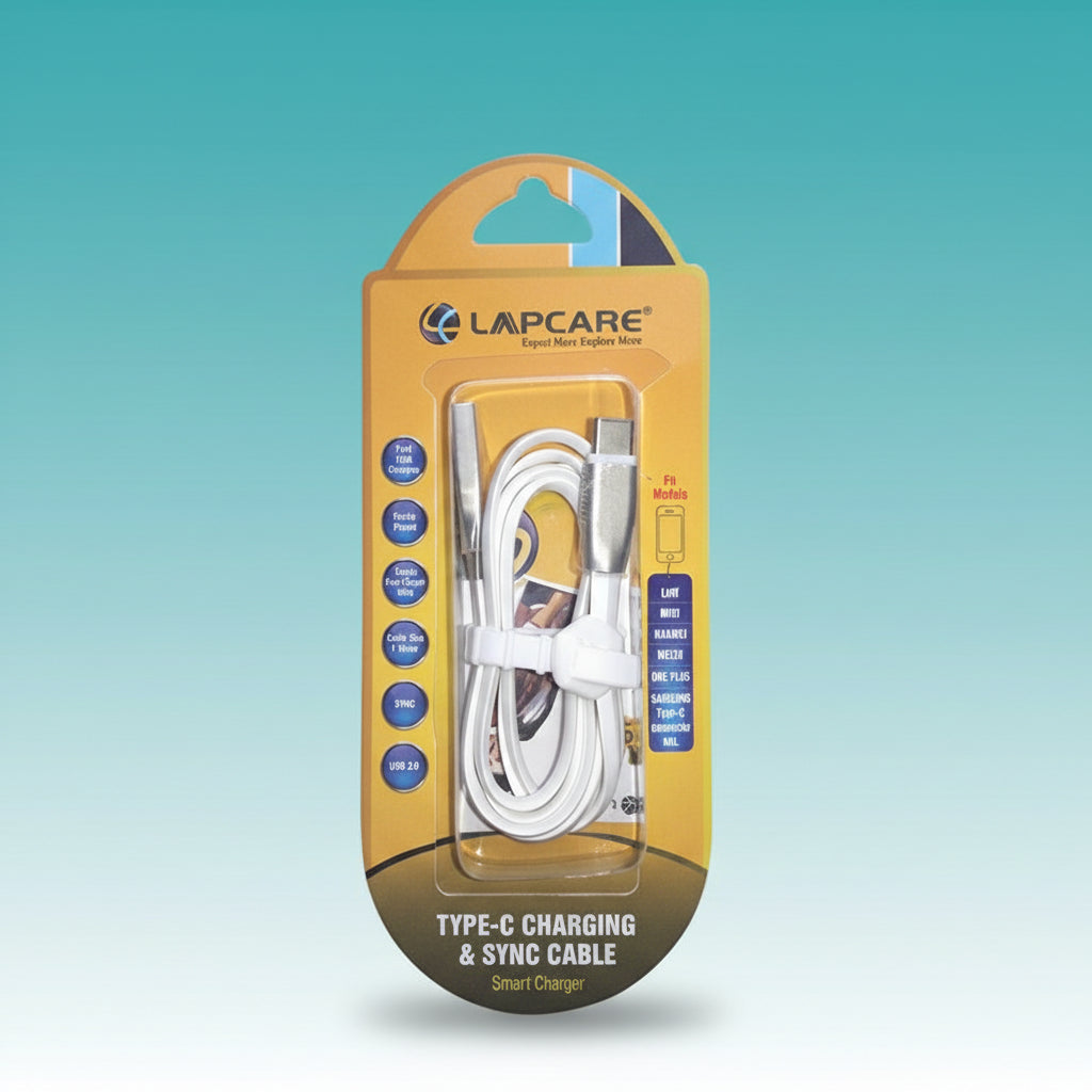 Lapcare USB Type C Charge & Sync Cable (2.4 Amp) by Gifthubmart