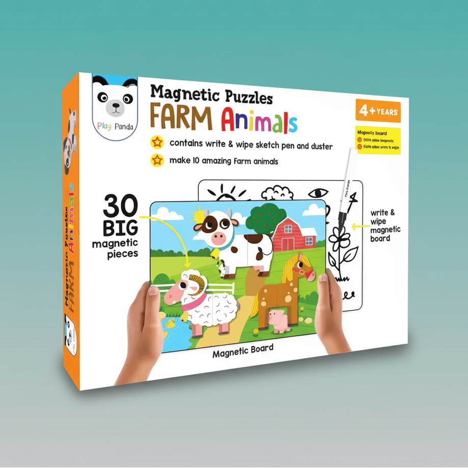Play Panda Magnetic Puzzles (Farm Animals) 4+ by Gifthubmart