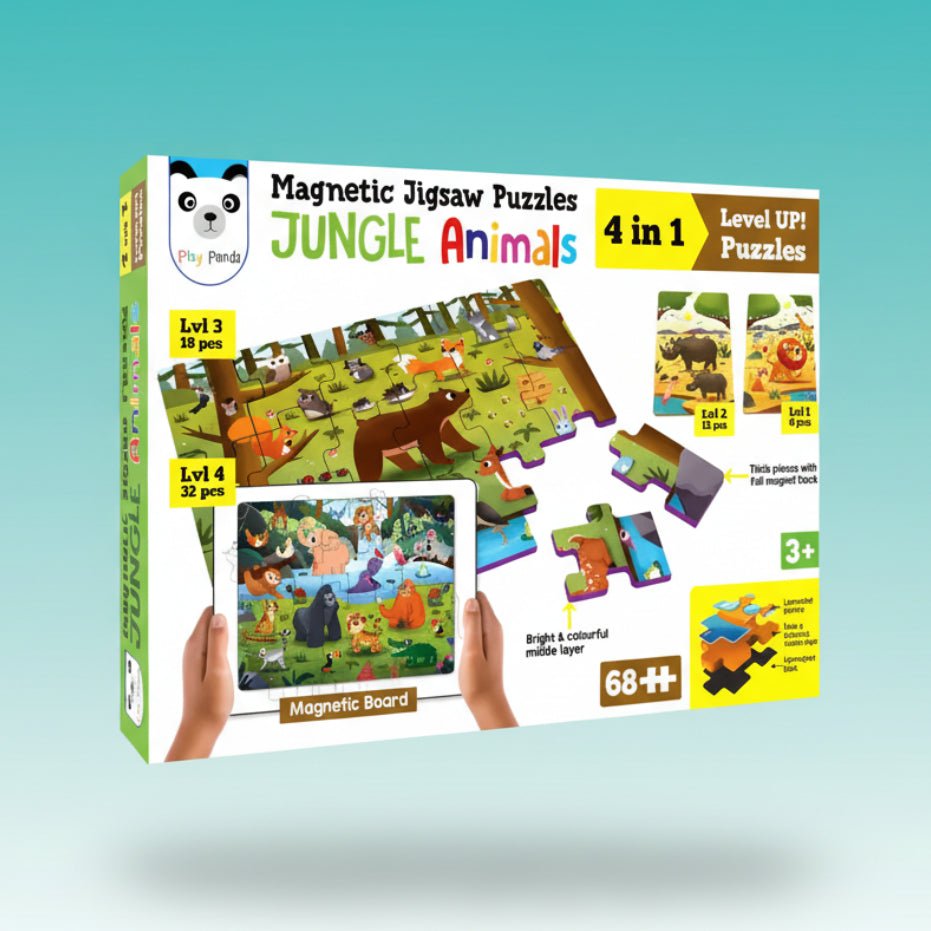 Play Panda Magnetic Puzzles (Jungle Animals) 4+ by Gifthubmart