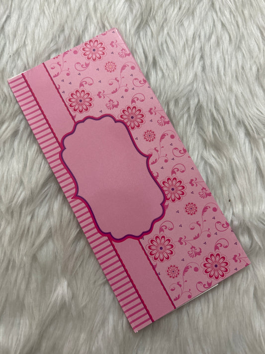Pink Floral Pattern Money Envelope with Name Tag