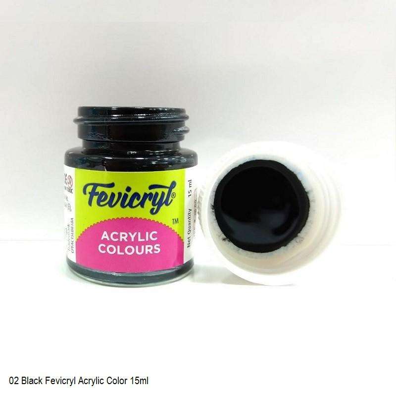 Fevicryl Acrylic Colours 15ml (Black 02)