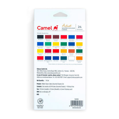 Camel Artist Water Colour Cakes 24 Shades
