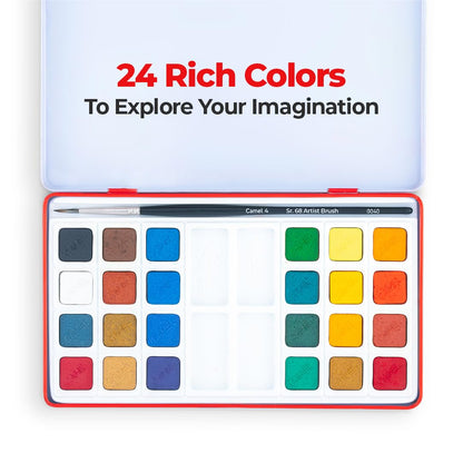 Camel Artist Water Colour Cakes 24 Shades