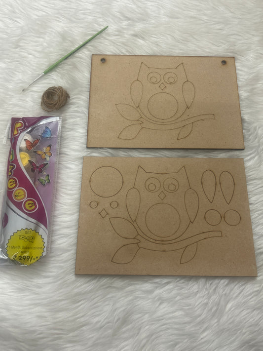 3D MDF Painting Kit Owl