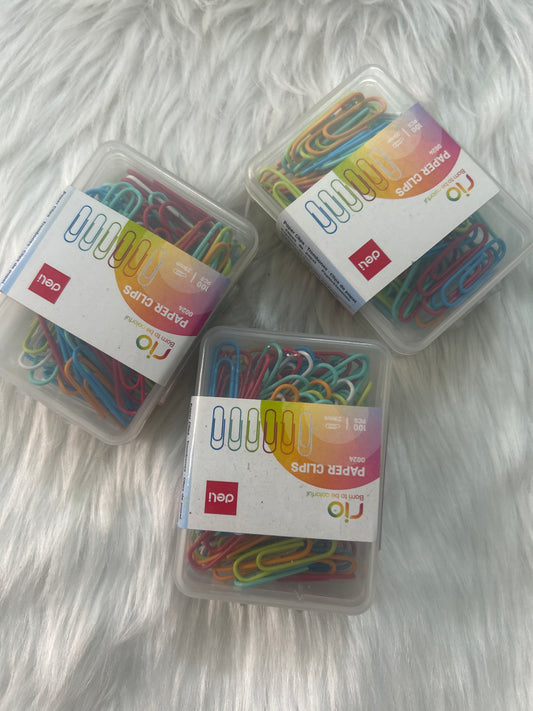 Deli Paper Clips 100 Pcs Box Multicolour