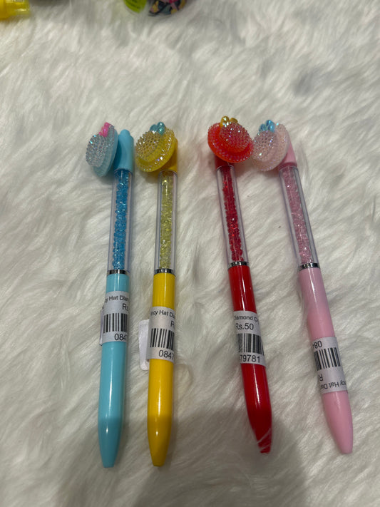 Fancy Hat Diamond Crystal Pen