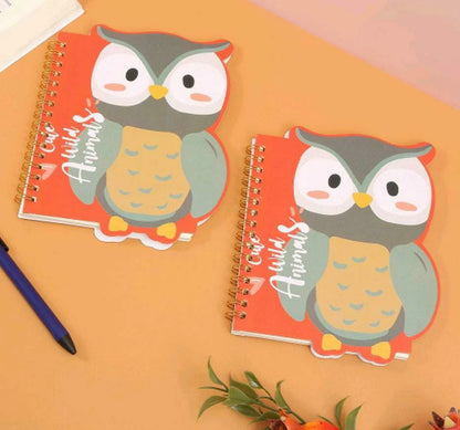 Spiral Owl Theme Cut Out Diary (Ruled)