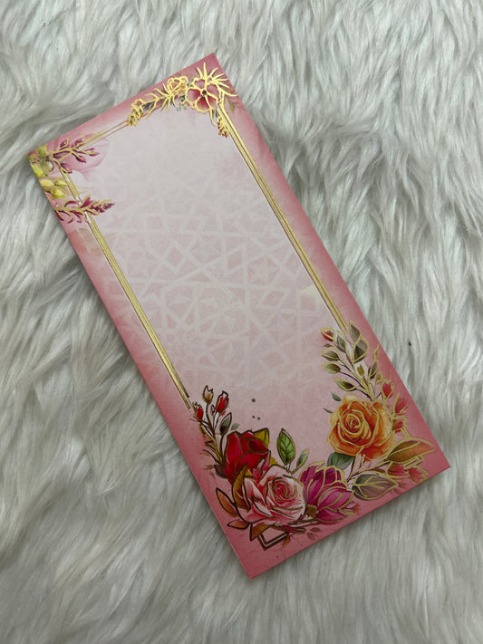 Pink Floral Money Envelope