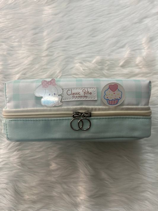 Fancy Double Layer with Chain Pencil Pouch