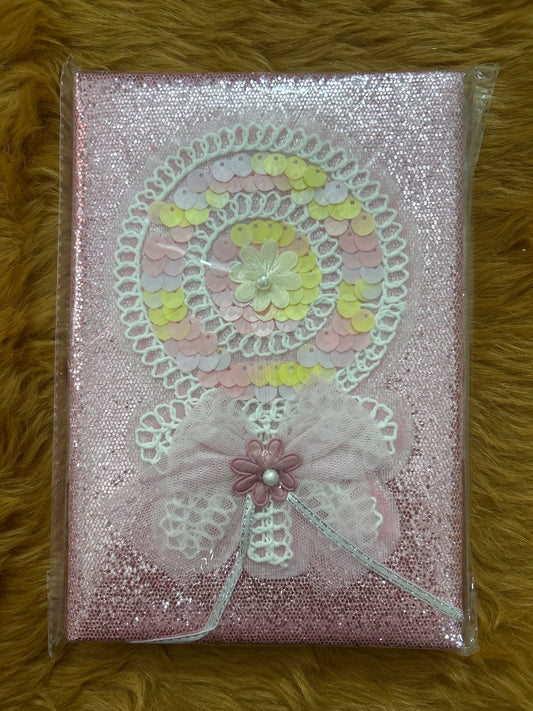 A5 Glitter Diary- Flower