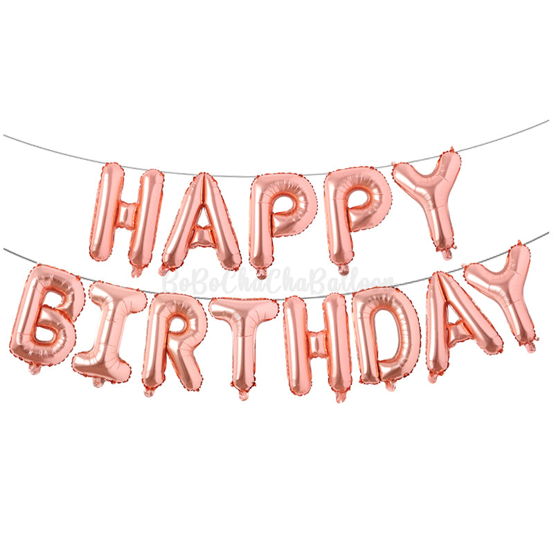 Birthday Banner - Foil Balloon 16" Rose Gold