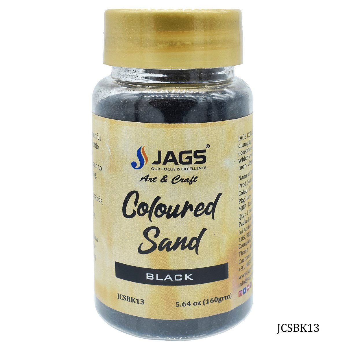 Jags Coloured Sand 160Gms Black No 13 JCSBK13