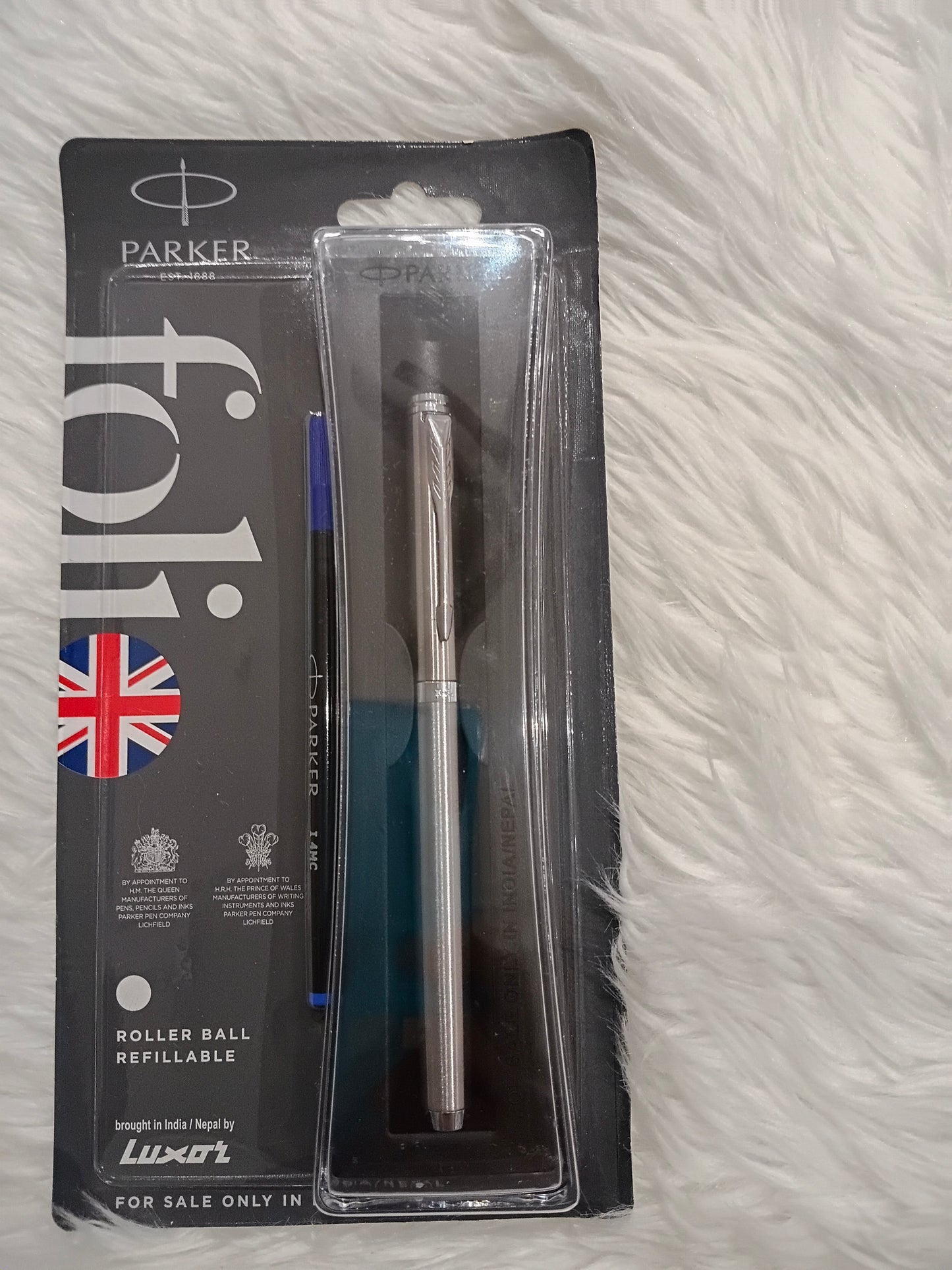 Parker Folio Stainless Steel Chrome Trim Roller Ball Pen