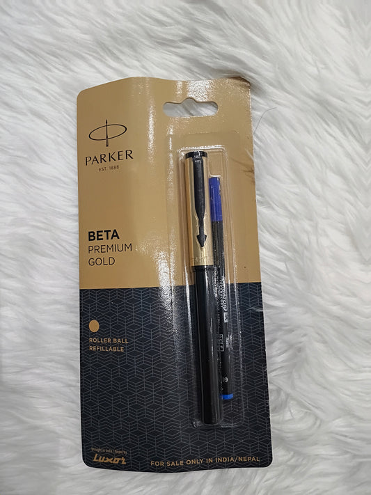 Parker Beta Premium Gold Coated Clip Roller Ball Pen