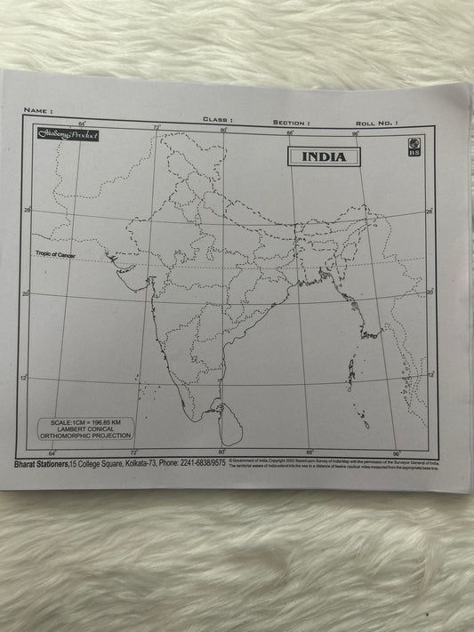 India Outline Map With State