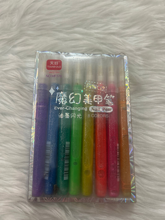 Glitter Nail Pen 8 Colours
