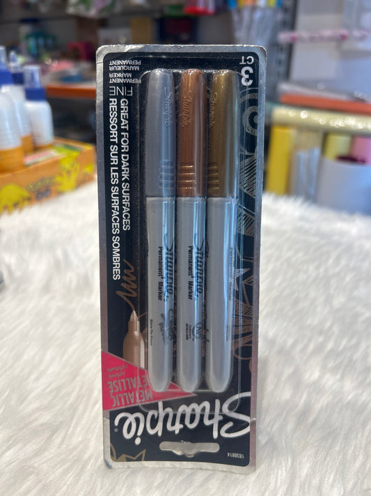 Sharpie Metallic Fine Tip Permanent Marker Pack of 3