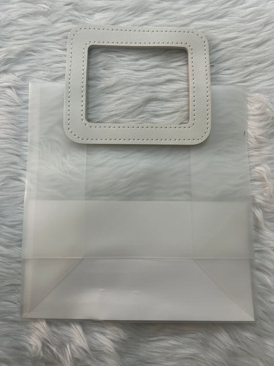 PVC White Leather Handle Gift Bag Medium