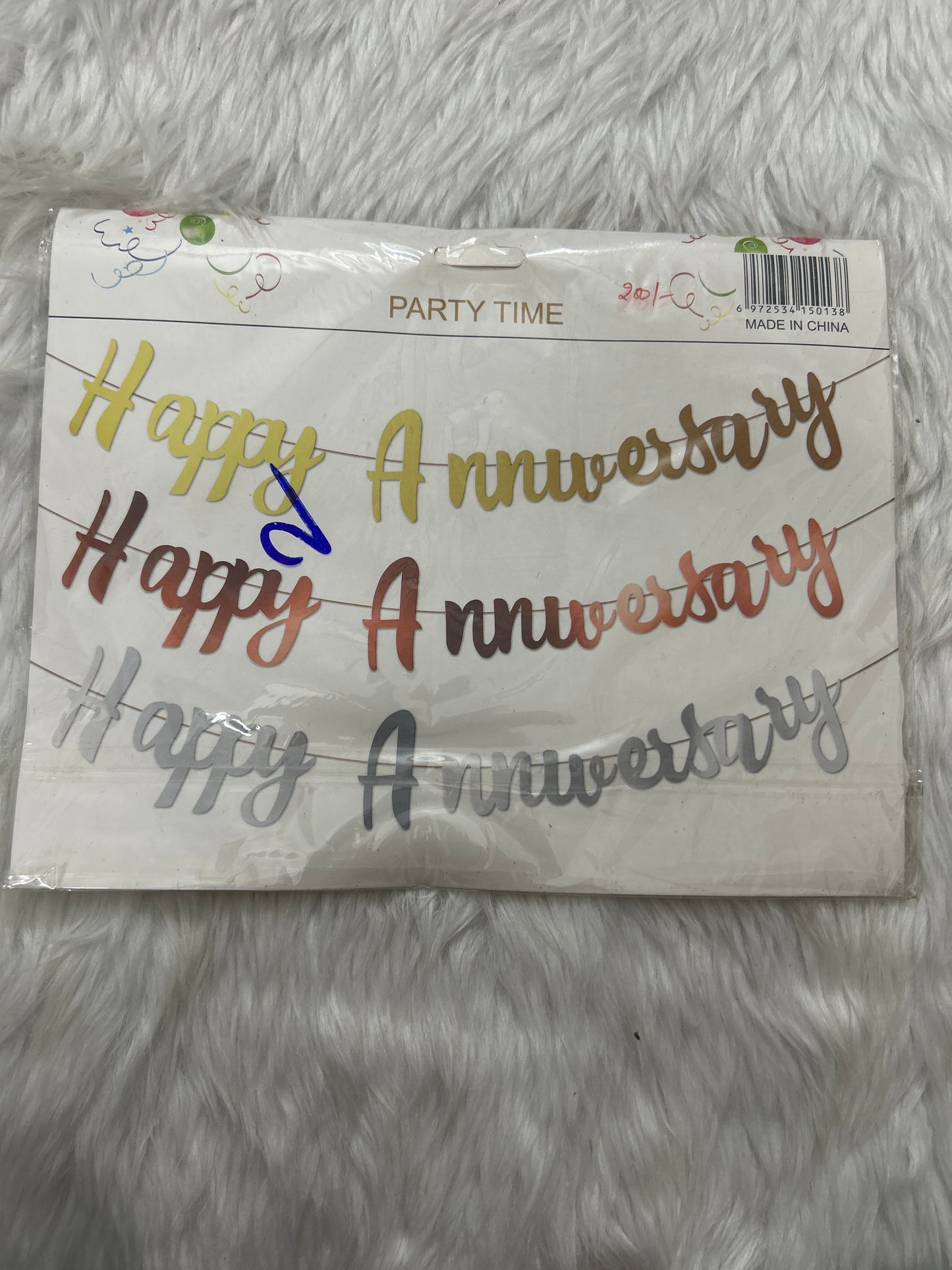 Happy Anniversary Golden Glitter Cutout