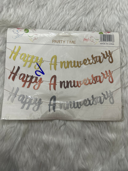 Happy Anniversary Golden Glitter Cutout