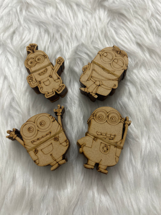 DIY Pre-Marked MDF Cutout- Minion Fridge Magnet (Set Of 4)