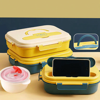 GIBO Duck 3 Section Stainless Steel Bento Lunch Box for Kids