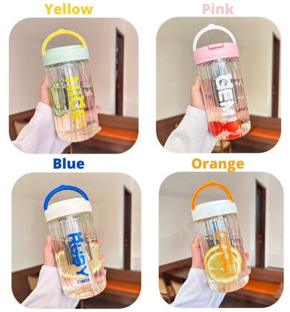 Fruit Water Tumbler with Stainless Steel Infuser with Straw 520ML