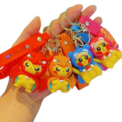 Pokemon 3D Character Rubber Keychain with Wristband