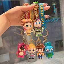 Toy Story Cartoon 3D Character Rubber Keychain with Wristband