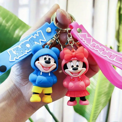 Disney Characters 3D Rubber Keychain with Wristband