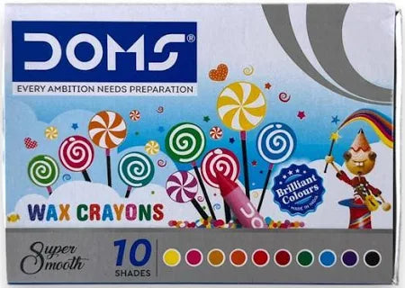 DOMS 10 Shade Wax Crayons