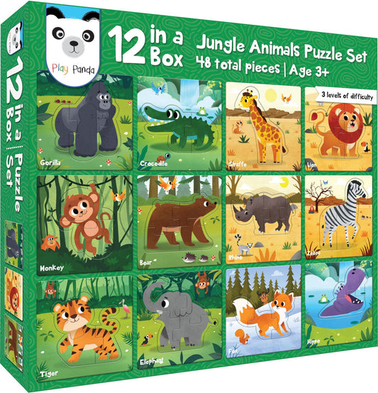 PLAY PANDA Jungle Animals Puzzle Set 12 Pictures